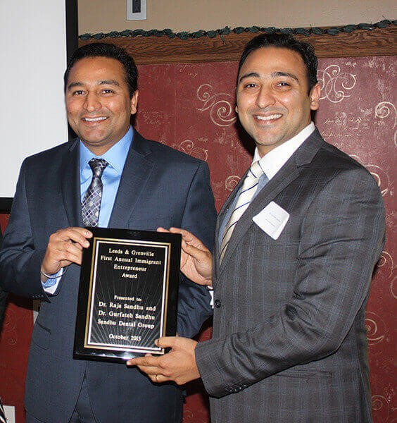 2015 Award Winners - Dr. Raja Sandhu and Dr. Gurfateh Sandhu of Sandhu Dental Group (Brockville)